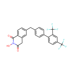 O=C1Cc2cc(Cc3ccc(-c4ccc(C(F)(F)F)cc4C(F)(F)F)cc3)ccc2C(=O)N1O ZINC000299857048