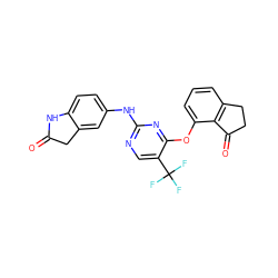 O=C1Cc2cc(Nc3ncc(C(F)(F)F)c(Oc4cccc5c4C(=O)CC5)n3)ccc2N1 ZINC000145963390