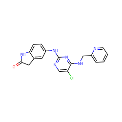 O=C1Cc2cc(Nc3ncc(Cl)c(NCc4ccccn4)n3)ccc2N1 ZINC000040896850