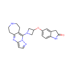 O=C1Cc2cc(OC3CN(c4c5c(nc6ccnn46)CCNCC5)C3)ccc2N1 ZINC000066099592