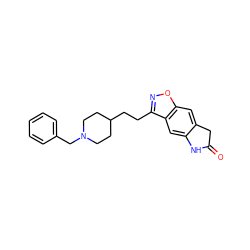 O=C1Cc2cc3onc(CCC4CCN(Cc5ccccc5)CC4)c3cc2N1 ZINC000000580312