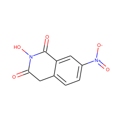 O=C1Cc2ccc([N+](=O)[O-])cc2C(=O)N1O ZINC000040860693