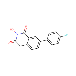 O=C1Cc2ccc(-c3ccc(F)cc3)cc2C(=O)N1O ZINC000040848892