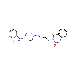 O=C1Cc2ccccc2C(=O)N1CCCCN1CCN(c2nsc3ccccc23)CC1 ZINC000013738136