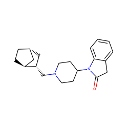 O=C1Cc2ccccc2N1C1CCN(C[C@H]2C[C@H]3CC[C@H]2C3)CC1 ZINC000101087038