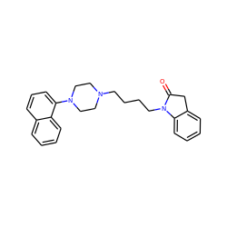 O=C1Cc2ccccc2N1CCCCN1CCN(c2cccc3ccccc23)CC1 ZINC000045495600