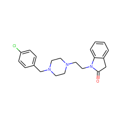 O=C1Cc2ccccc2N1CCN1CCN(Cc2ccc(Cl)cc2)CC1 ZINC000022941357