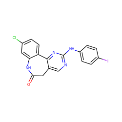 O=C1Cc2cnc(Nc3ccc(I)cc3)nc2-c2ccc(Cl)cc2N1 ZINC000082156847