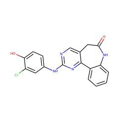 O=C1Cc2cnc(Nc3ccc(O)c(Cl)c3)nc2-c2ccccc2N1 ZINC000045356921