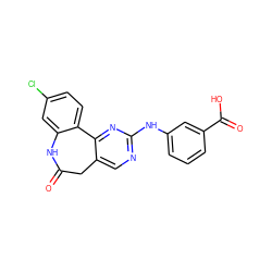 O=C1Cc2cnc(Nc3cccc(C(=O)O)c3)nc2-c2ccc(Cl)cc2N1 ZINC000082150436