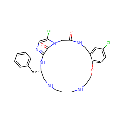 O=C1Cn2c(Cl)cnc(c2=O)N[C@@H](Cc2ccccc2)CNCCCNCCOc2ccc(Cl)cc2CN1 ZINC000095564243