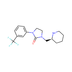 O=C1N(C[C@@H]2CCCCN2)CCN1c1cccc(C(F)(F)F)c1 ZINC000049053895