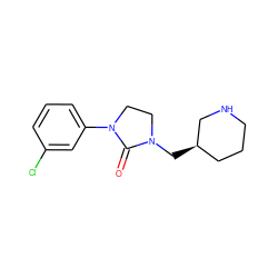 O=C1N(C[C@@H]2CCCNC2)CCN1c1cccc(Cl)c1 ZINC000049054322