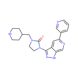 O=C1N(CC2CCNCC2)CCN1c1n[nH]c2cnc(-c3cccnc3)cc12 ZINC000205265223