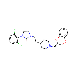 O=C1N(CCC2CCN(C[C@@H]3COc4ccccc4O3)CC2)CCN1c1c(Cl)cccc1Cl ZINC000003952982