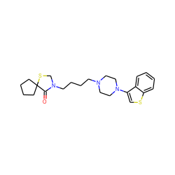 O=C1N(CCCCN2CCN(c3csc4ccccc34)CC2)CSC12CCCC2 ZINC000013759429