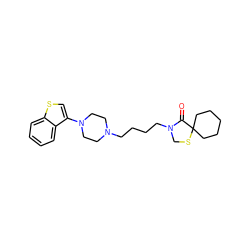 O=C1N(CCCCN2CCN(c3csc4ccccc34)CC2)CSC12CCCCC2 ZINC000013759434