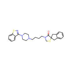 O=C1N(CCCCN2CCN(c3nsc4ccccc34)CC2)CSC12Cc1ccccc1C2 ZINC000013759395