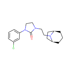 O=C1N(CCN2[C@H]3CCC[C@@H]2CC3)CCN1c1cccc(Cl)c1 ZINC000043061557