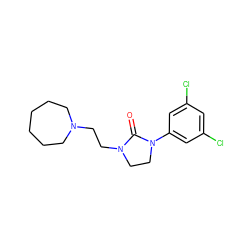 O=C1N(CCN2CCCCCC2)CCN1c1cc(Cl)cc(Cl)c1 ZINC000049785912