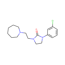 O=C1N(CCN2CCCCCC2)CCN1c1cccc(Cl)c1 ZINC000049053676