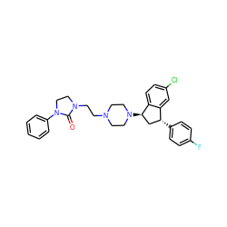 O=C1N(CCN2CCN([C@@H]3C[C@@H](c4ccc(F)cc4)c4cc(Cl)ccc43)CC2)CCN1c1ccccc1 ZINC000022940775