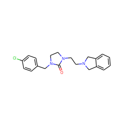 O=C1N(CCN2Cc3ccccc3C2)CCN1Cc1ccc(Cl)cc1 ZINC000042922107