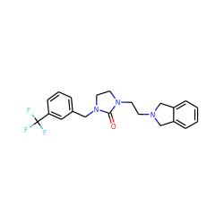 O=C1N(CCN2Cc3ccccc3C2)CCN1Cc1cccc(C(F)(F)F)c1 ZINC000043022488