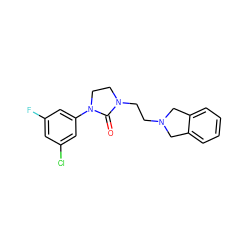 O=C1N(CCN2Cc3ccccc3C2)CCN1c1cc(F)cc(Cl)c1 ZINC000043021975