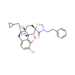 O=C1N(CCc2ccccc2)CO[C@]12CC[C@@]1(O)[C@@H]3Cc4ccc(O)c5c4[C@@]1(CCN3CC1CC1)[C@H]2O5 ZINC000101172787