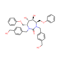 O=C1N(Cc2ccc(CO)cc2)[C@H](COc2ccccc2)[C@H](O)[C@@H](O)[C@@H](COc2ccccc2)N1Cc1ccc(CO)cc1 ZINC000003833842