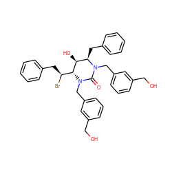 O=C1N(Cc2cccc(CO)c2)[C@H]([C@@H](Br)Cc2ccccc2)[C@@H](O)[C@@H](Cc2ccccc2)N1Cc1cccc(CO)c1 ZINC000014943314