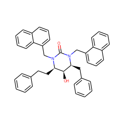 O=C1N(Cc2cccc3ccccc23)[C@@H](Cc2ccccc2)[C@@H](O)[C@@H](CCc2ccccc2)N1Cc1cccc2ccccc12 ZINC000098083234