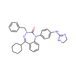 O=C1N(Cc2ccccc2)N=C(C2CCCCC2)c2ccccc2N1c1ccc(NC2=NCCN2)cc1 ZINC000028711868