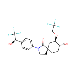 O=C1N(c2ccc([C@@H](O)C(F)(F)F)cc2)CC[C@@]12CC[C@@H](O)[C@H](OCC(F)(F)F)C2 ZINC000169702048