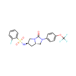 O=C1N(c2ccc(OC(F)(F)F)cc2)C[C@@H]2C[C@@H](NS(=O)(=O)c3ccccc3F)CN12 ZINC000096168535