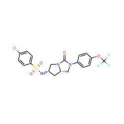 O=C1N(c2ccc(OC(F)(F)F)cc2)C[C@@H]2C[C@H](NS(=O)(=O)c3ccc(Cl)cc3)CN12 ZINC000096168544