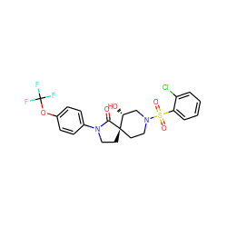 O=C1N(c2ccc(OC(F)(F)F)cc2)CC[C@@]12CCN(S(=O)(=O)c1ccccc1Cl)C[C@H]2O ZINC000096167548