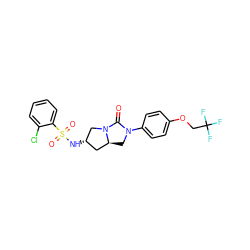 O=C1N(c2ccc(OCC(F)(F)F)cc2)C[C@H]2C[C@H](NS(=O)(=O)c3ccccc3Cl)CN12 ZINC000096168557