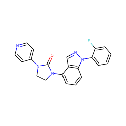 O=C1N(c2ccncc2)CCN1c1cccc2c1cnn2-c1ccccc1F ZINC000584625513