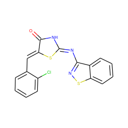 O=C1N/C(=N/c2nsc3ccccc23)S/C1=C\c1ccccc1Cl ZINC000029059928