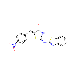 O=C1N/C(=N\c2nc3ccccc3s2)S/C1=C\c1ccc([N+](=O)[O-])cc1 ZINC000029060472