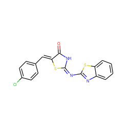 O=C1N/C(=N\c2nc3ccccc3s2)S/C1=C\c1ccc(Cl)cc1 ZINC000029059939