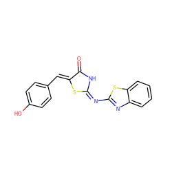 O=C1N/C(=N\c2nc3ccccc3s2)S/C1=C\c1ccc(O)cc1 ZINC000029061003