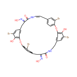 O=C1N/C=C/c2ccc(c(Br)c2)Oc2cc(cc(Br)c2O)CCNC(=O)/C(=N/O)Cc2ccc(c(Br)c2)Oc2cc(cc(Br)c2O)C/C1=N\O ZINC000150345650