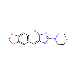 O=C1N=C(N2CCOCC2)N/C1=C/c1ccc2c(c1)OCO2 ZINC000005763900