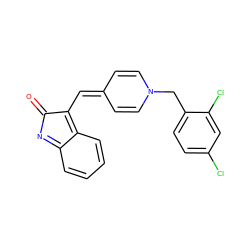 O=C1N=c2ccccc2=C1C=C1C=CN(Cc2ccc(Cl)cc2Cl)C=C1 ZINC000377466631