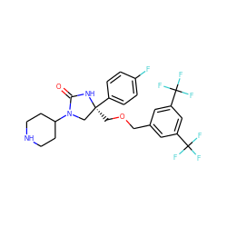 O=C1N[C@@](COCc2cc(C(F)(F)F)cc(C(F)(F)F)c2)(c2ccc(F)cc2)CN1C1CCNCC1 ZINC000028570627