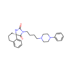 O=C1N[C@@]2(CCCc3ccccc32)C(=O)N1CCCCN1CCN(c2ccccc2)CC1 ZINC000474609473