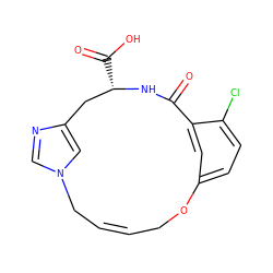 O=C1N[C@@H](C(=O)O)Cc2cn(cn2)C/C=C/COc2ccc(Cl)c1c2 ZINC000103260939